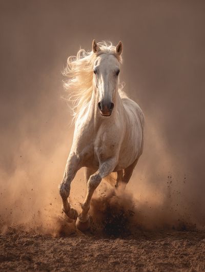 Running White Horse Photography Poster