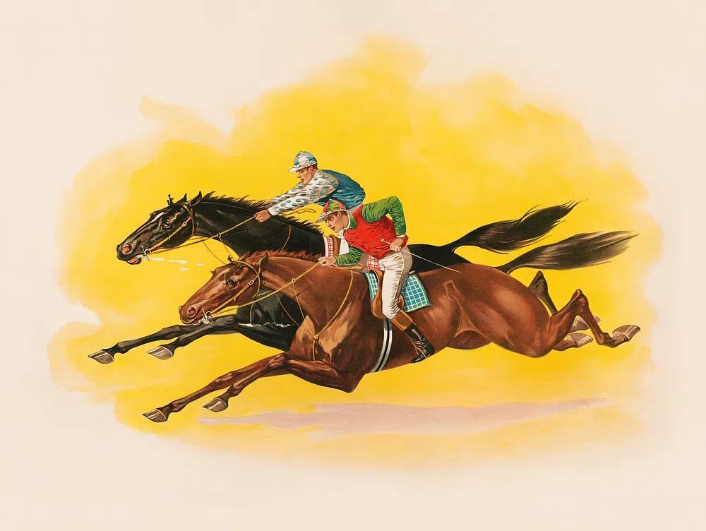 Horse Racing Vintage Print. poster detail