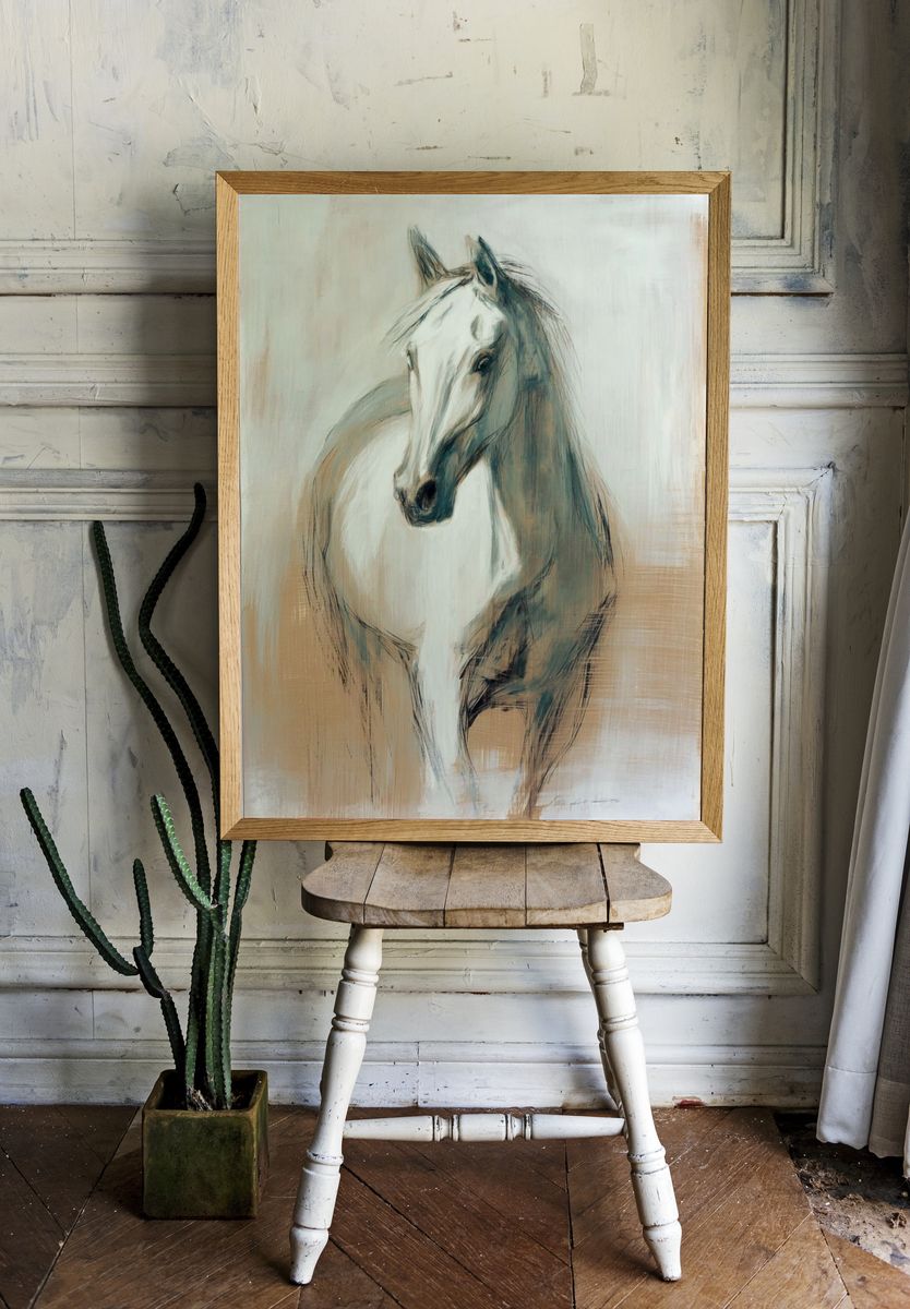 Elegant Horse Portrait — Fine Art Print. room preview