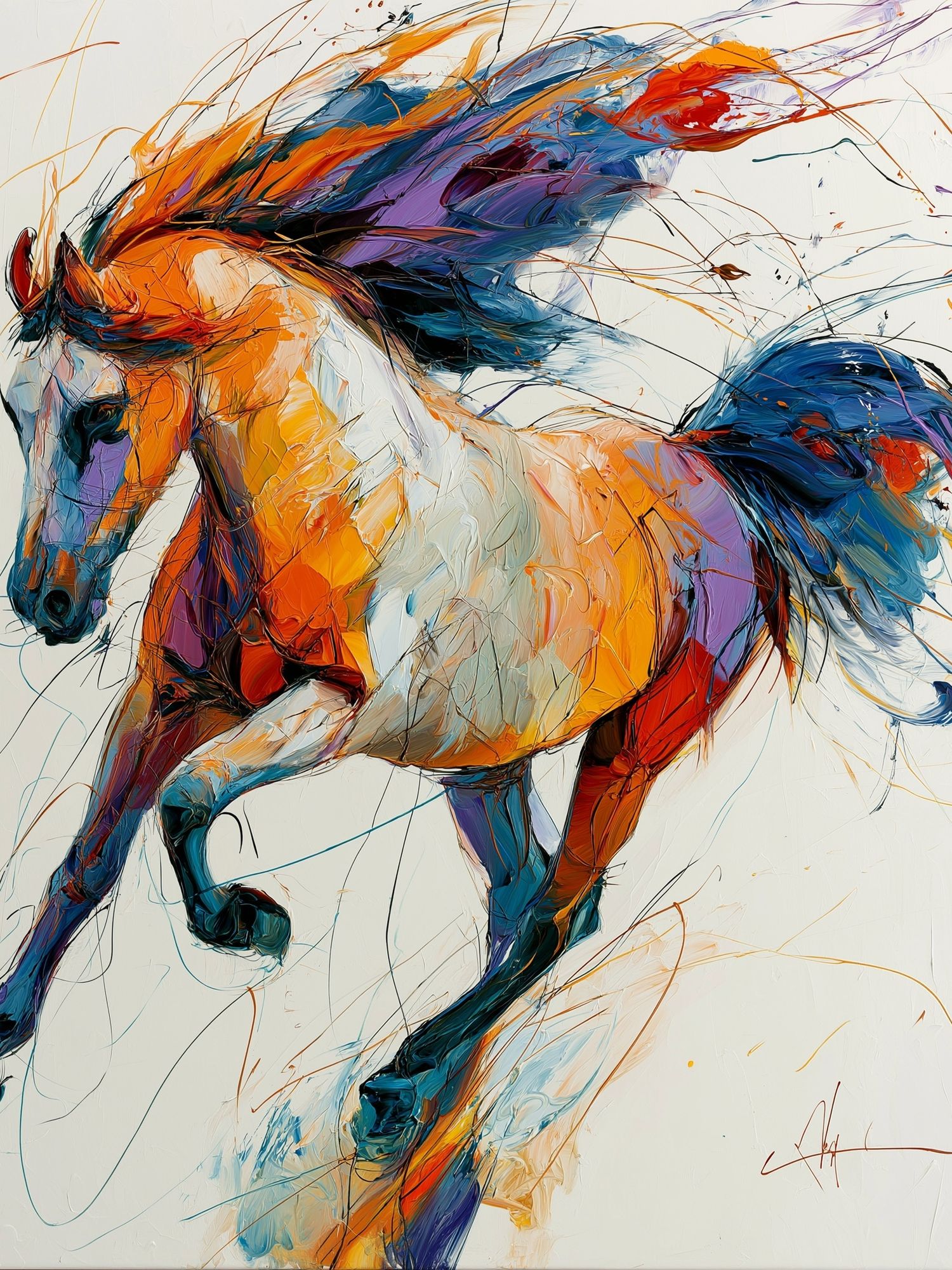 Galloping Horse Abstract Poster. poster detail