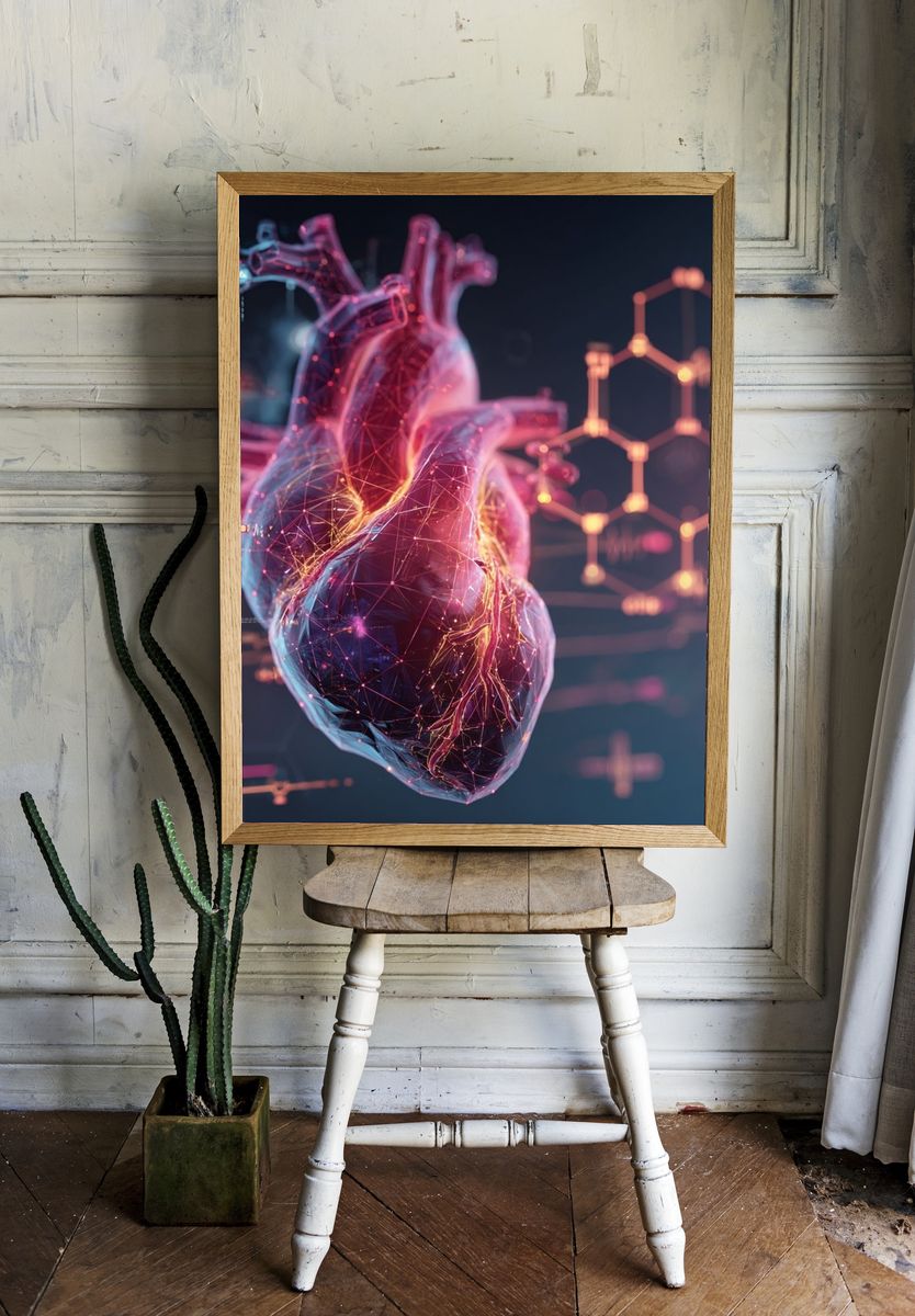 Human Heart — Digital Art Print room preview