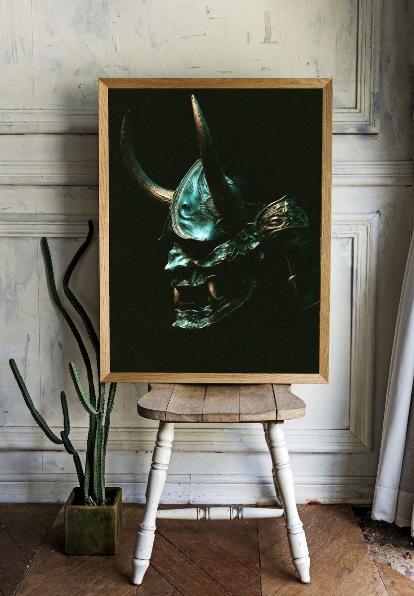 Horned Skull Dark Fantasy Print. — room view 1