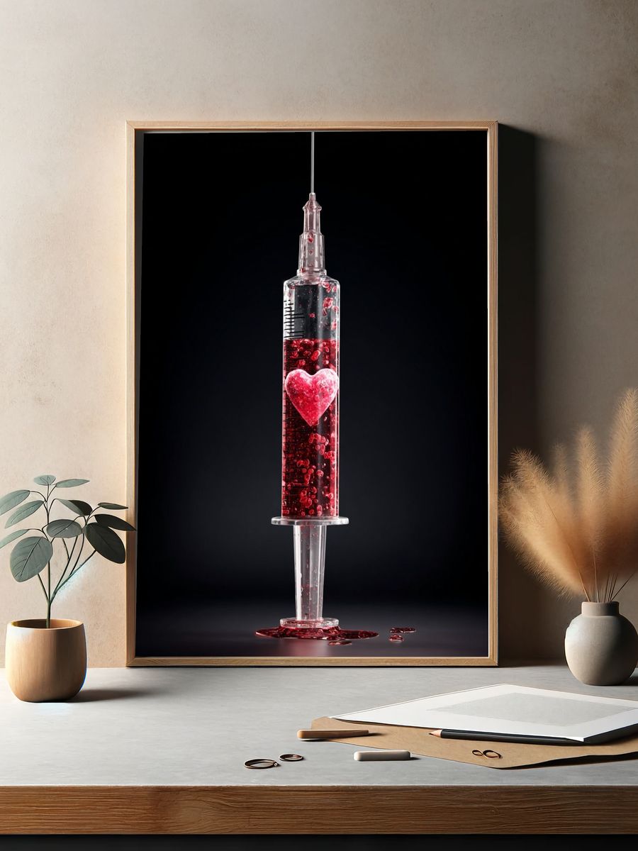 Heart Syringe — Contemporary Print. — room view 2