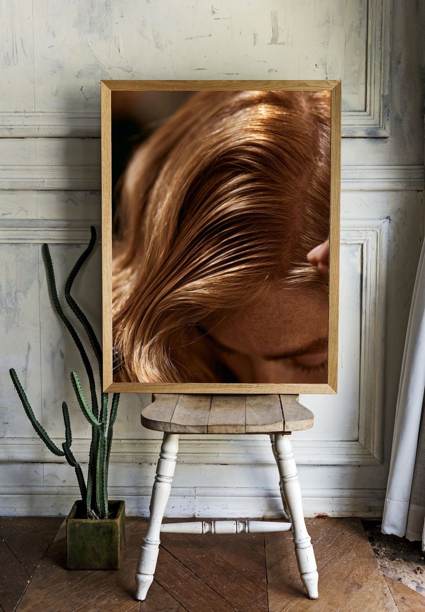 Hair Styling Close-Up Photography Poster. — room view 1