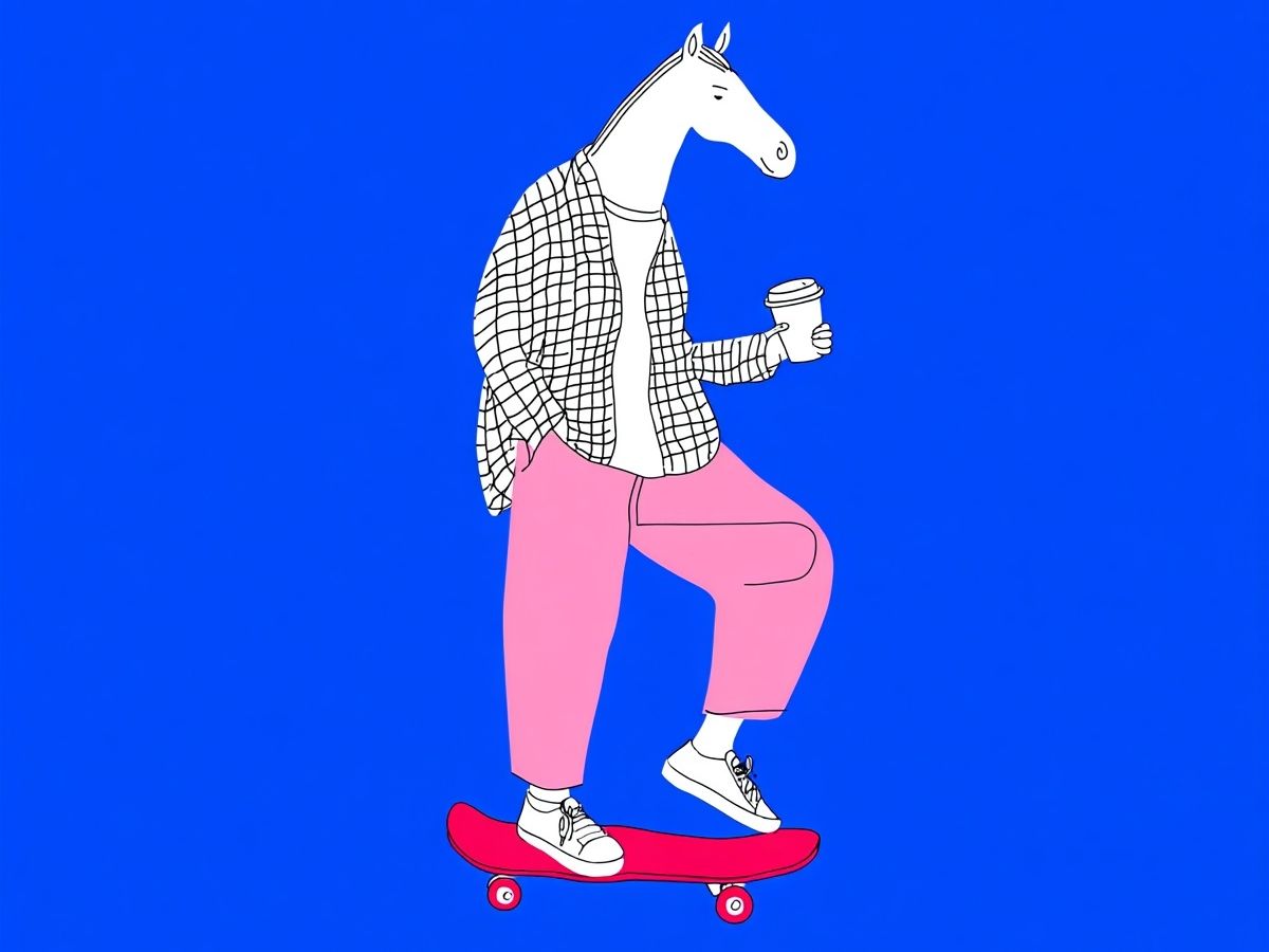 Horse Skateboard Illustration Poster. poster — illustration art