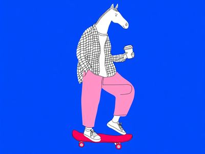 Horse Skateboard Illustration Poster. poster print