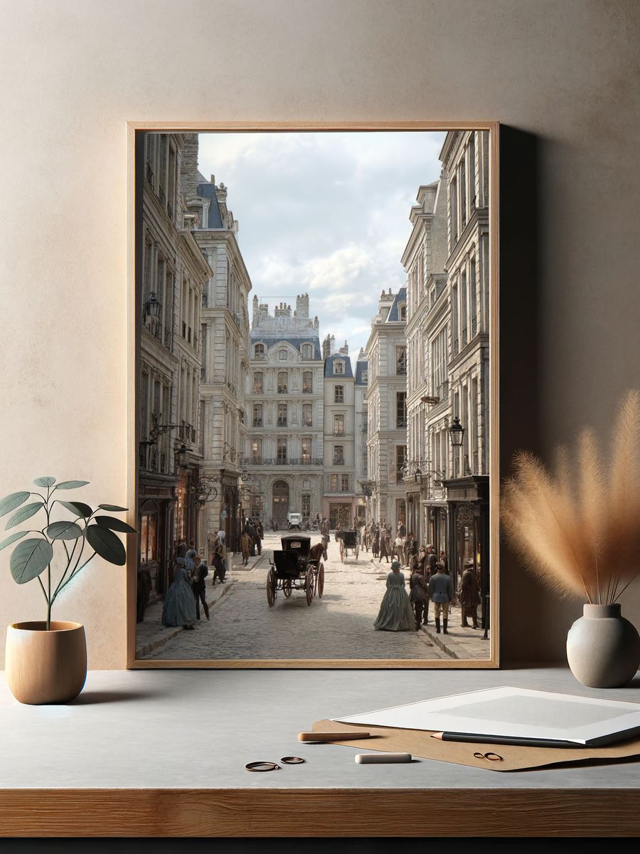 Historic Street Scene — Vintage Print. — room view 2