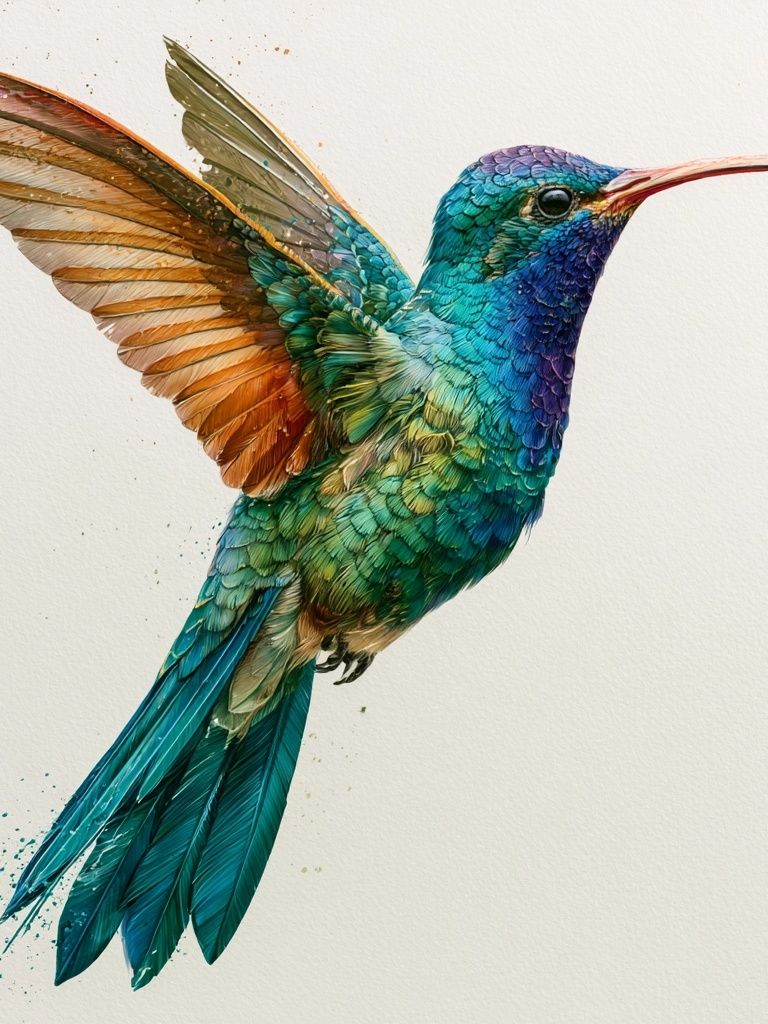 Hummingbird Watercolor Poster. poster — animals art