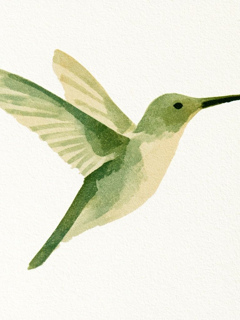 Hummingbird Watercolor Print. poster detail