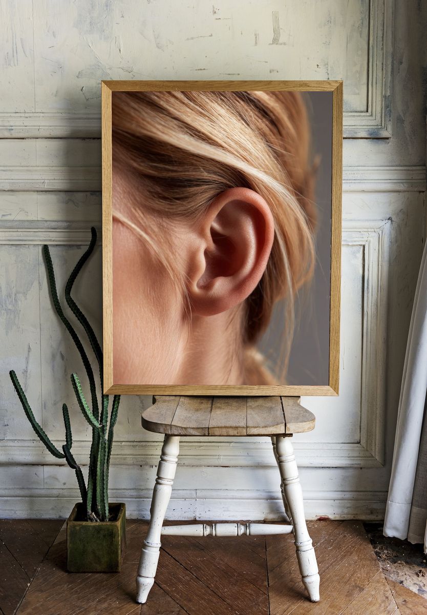 Human Ear Portrait Photography Poster. — room view 1