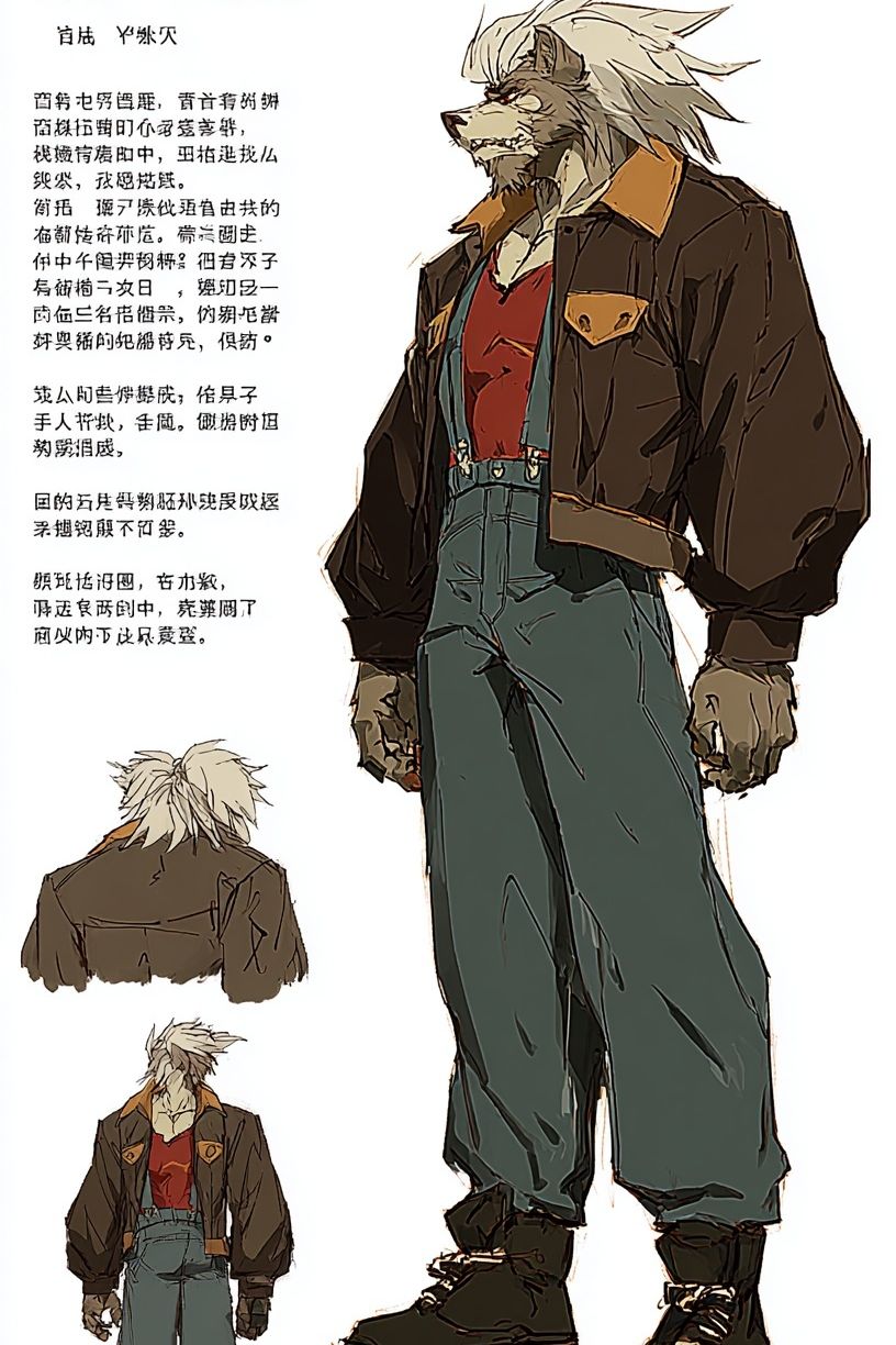 Anthro Wolf Character Illustration Poster. poster detail