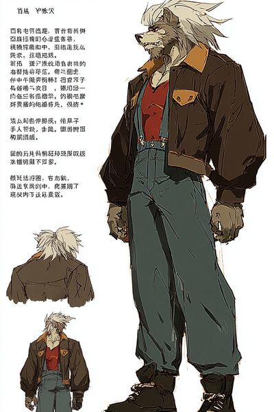 Anthro Wolf Character Illustration Poster. poster