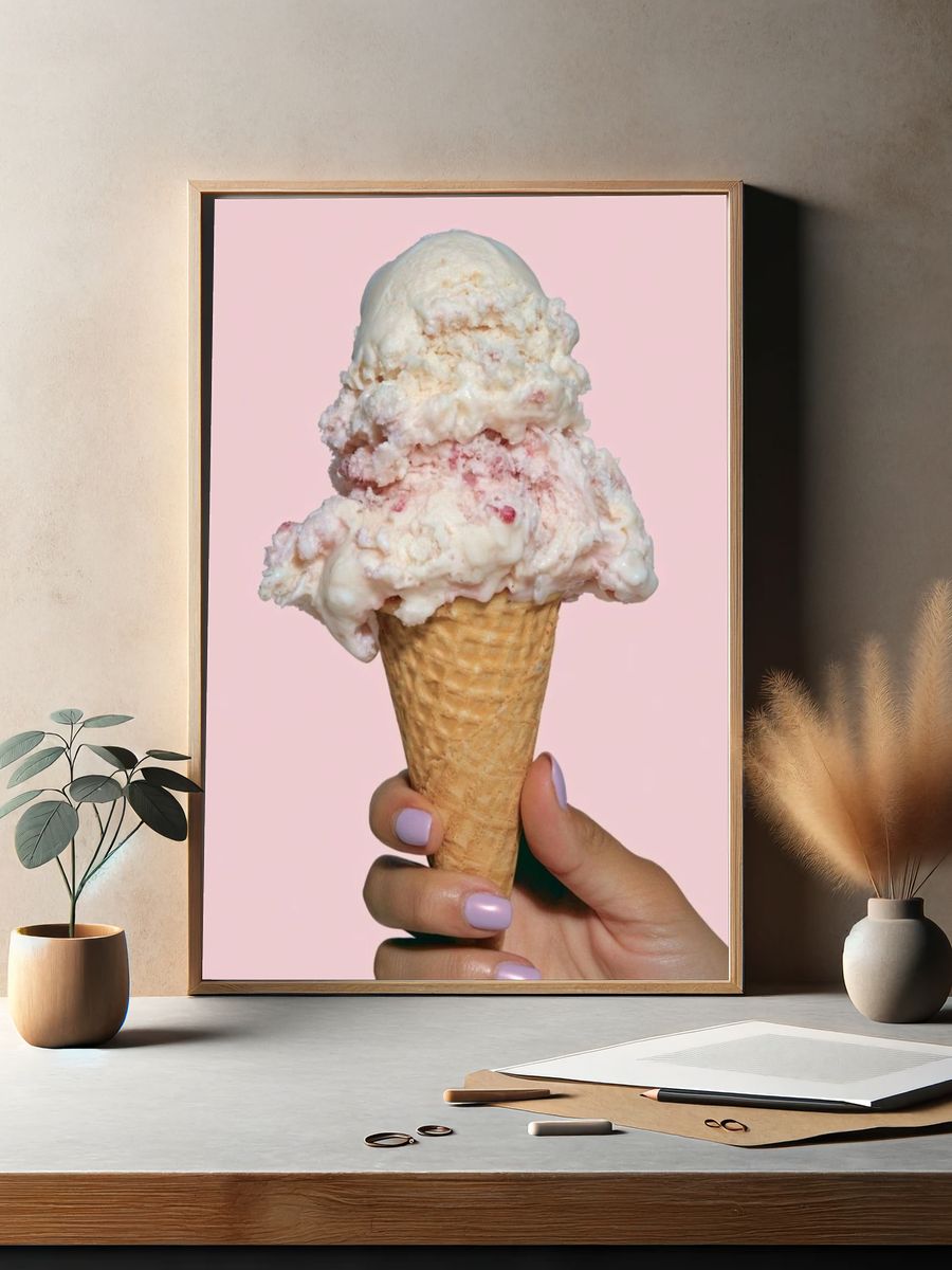 Ice Cream Cone Photography Poster. — room view 2