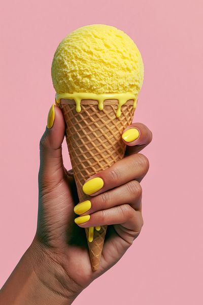 Yellow Ice Cream Cone Photography Poster. poster