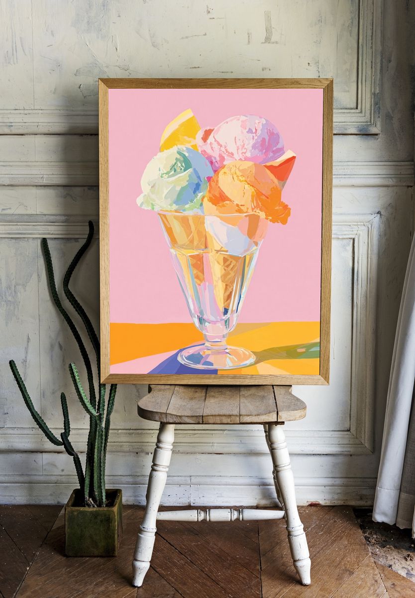 Ice Cream Sundae — Illustration Print. — room view 1