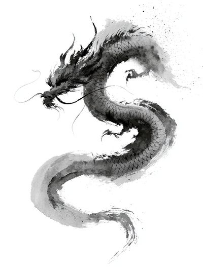 Ink Dragon — Illustration Print. poster