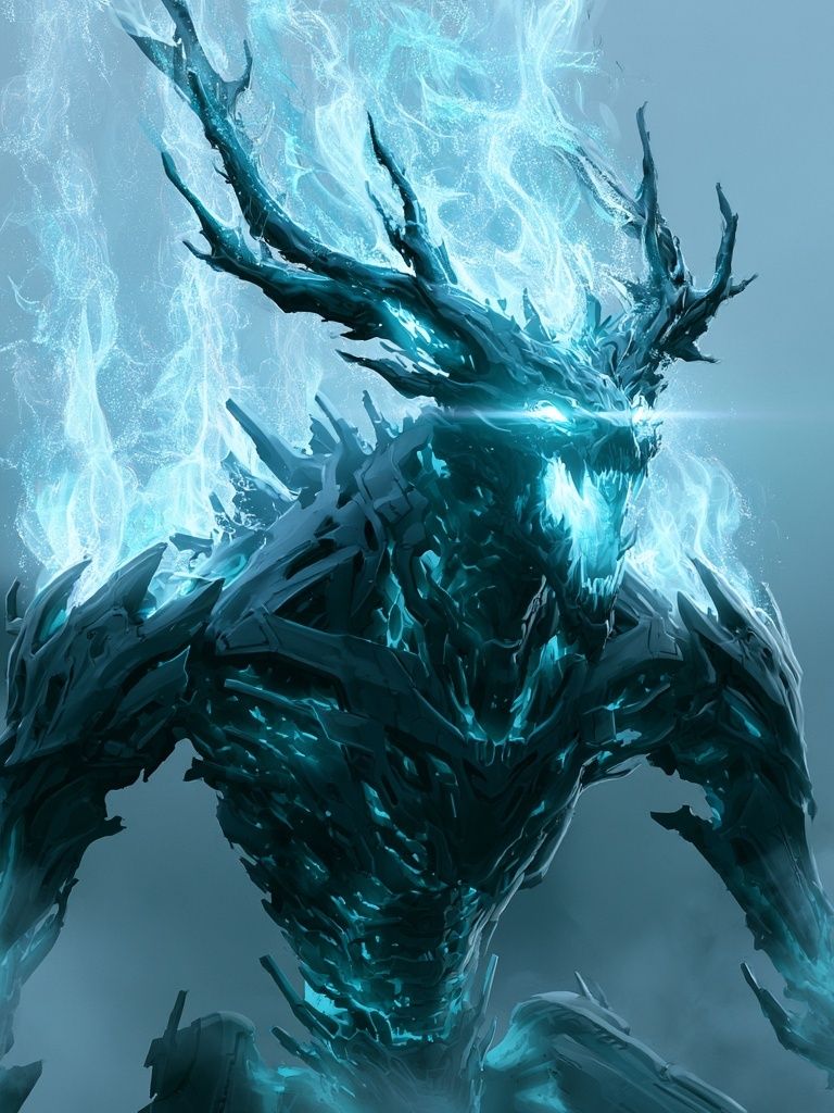 Ice Dragon Digital Art Poster. poster — illustration art