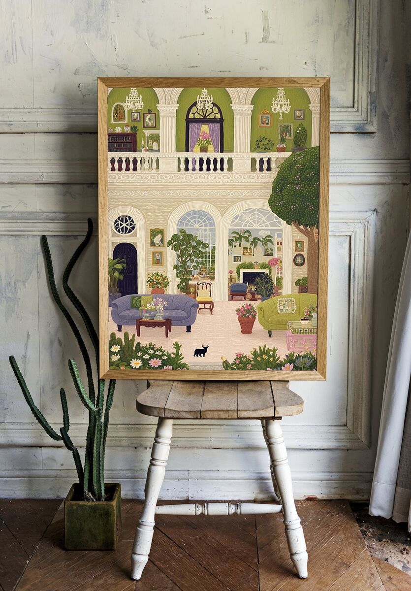 Charming Indoor Garden — Illustration Print. — room view 1