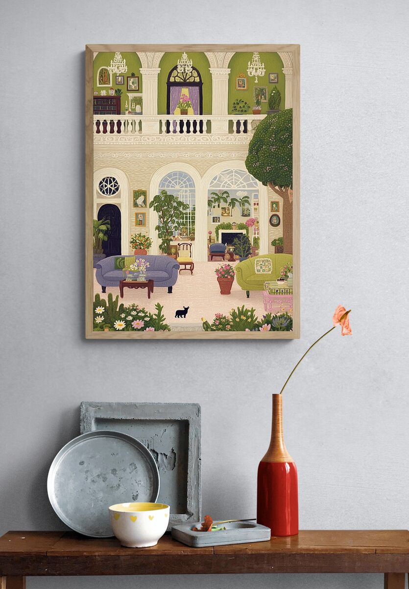 Charming Indoor Garden — Illustration Print. — room view 3