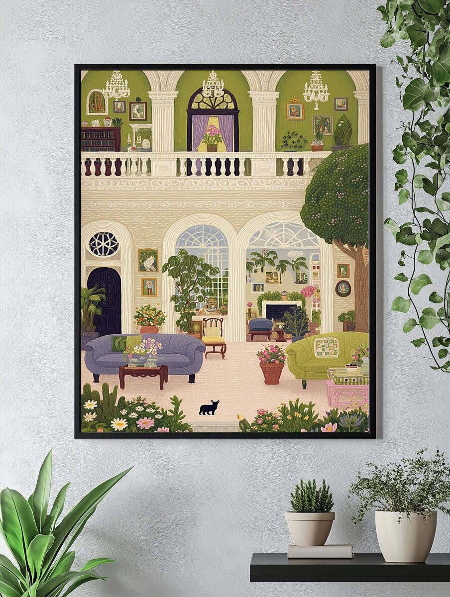 Charming Indoor Garden — Illustration Print. — room view 4