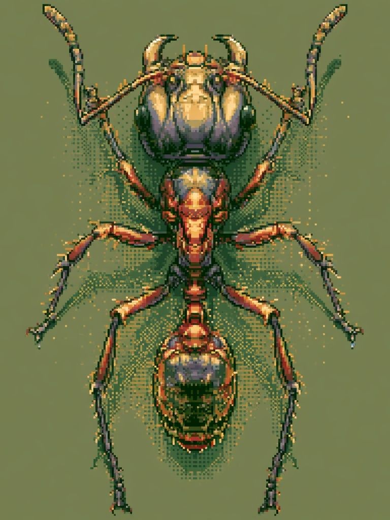 Pixel Ant Illustration Poster. poster — illustration art