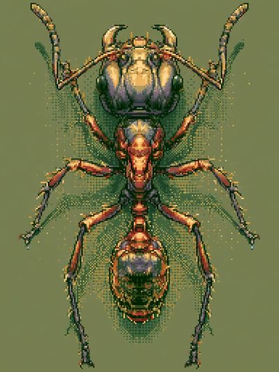 Pixel Ant Illustration Poster. poster
