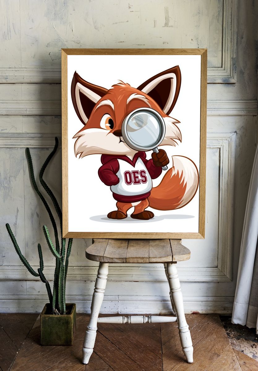Detective Fox Cartoon Poster. — room view 1