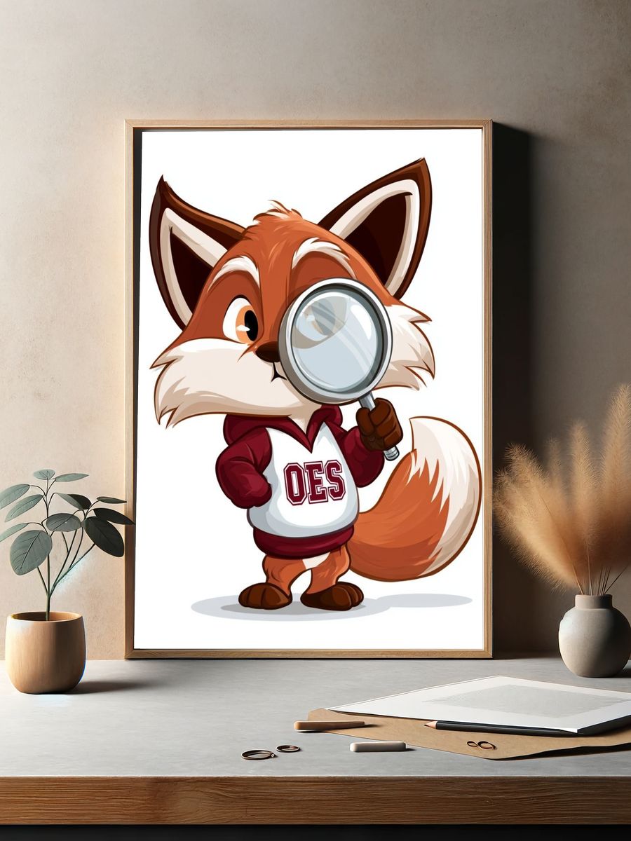Detective Fox Cartoon Poster. — room view 2