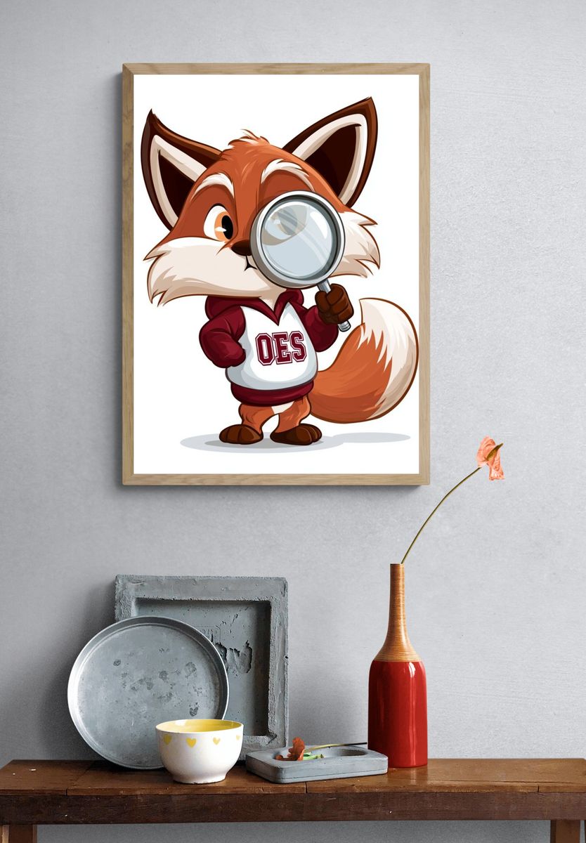 Detective Fox Cartoon Poster. — room view 3