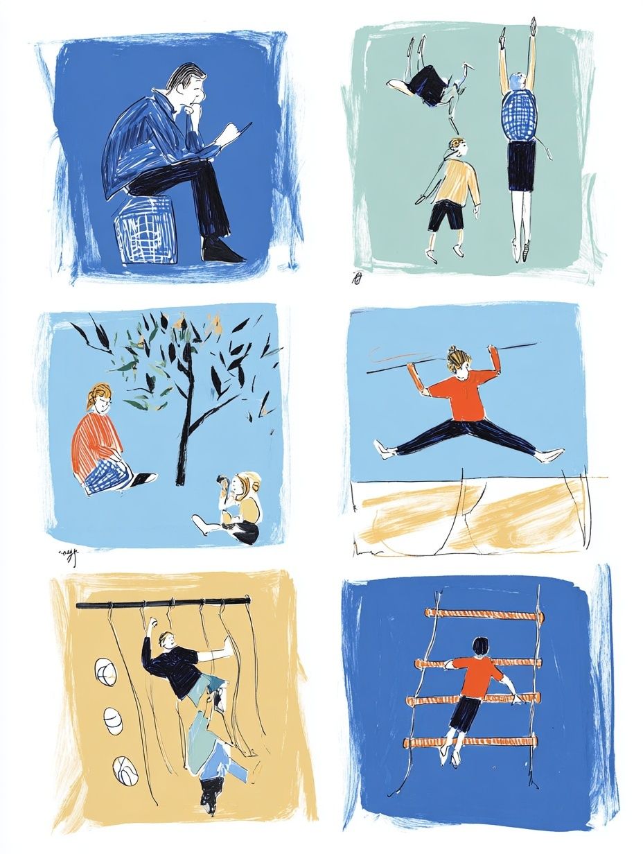 Playful Childhood Moments — Illustration Print. poster detail