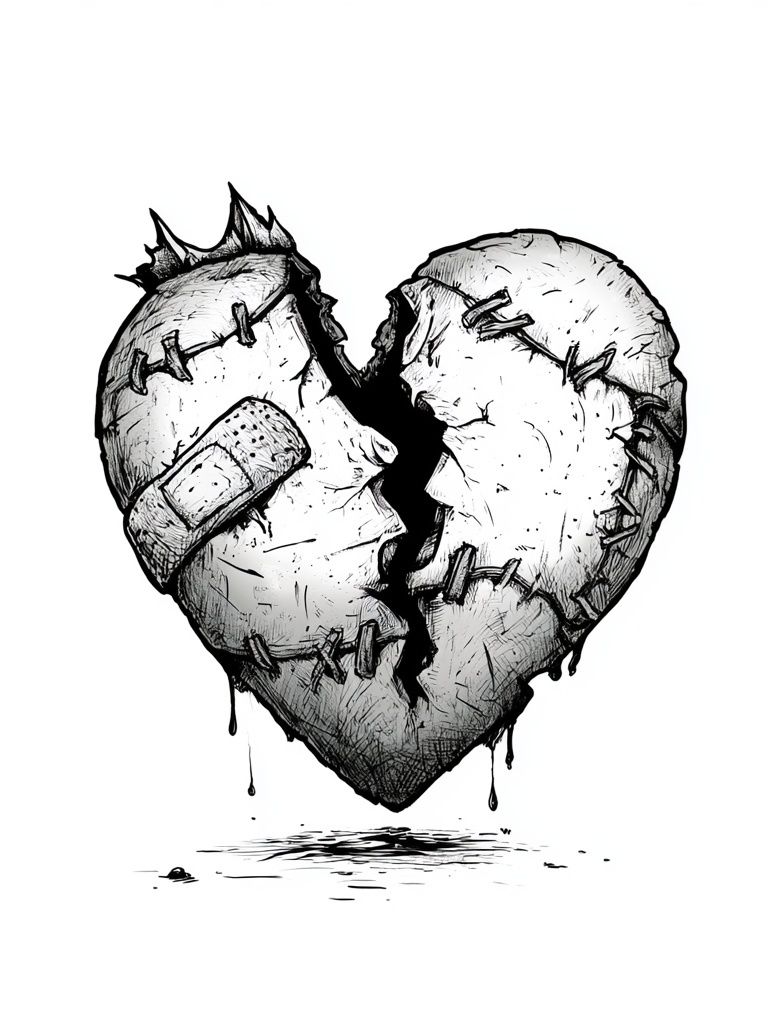 Broken Heart Ink Print. poster detail