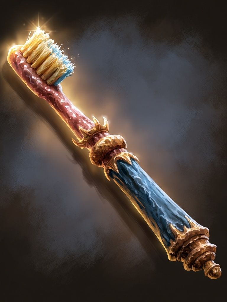 Enchanted Toothbrush Fantasy Illustration Poster. poster detail