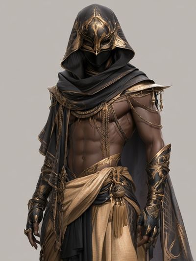 Masked Warrior Fantasy Illustration Poster.