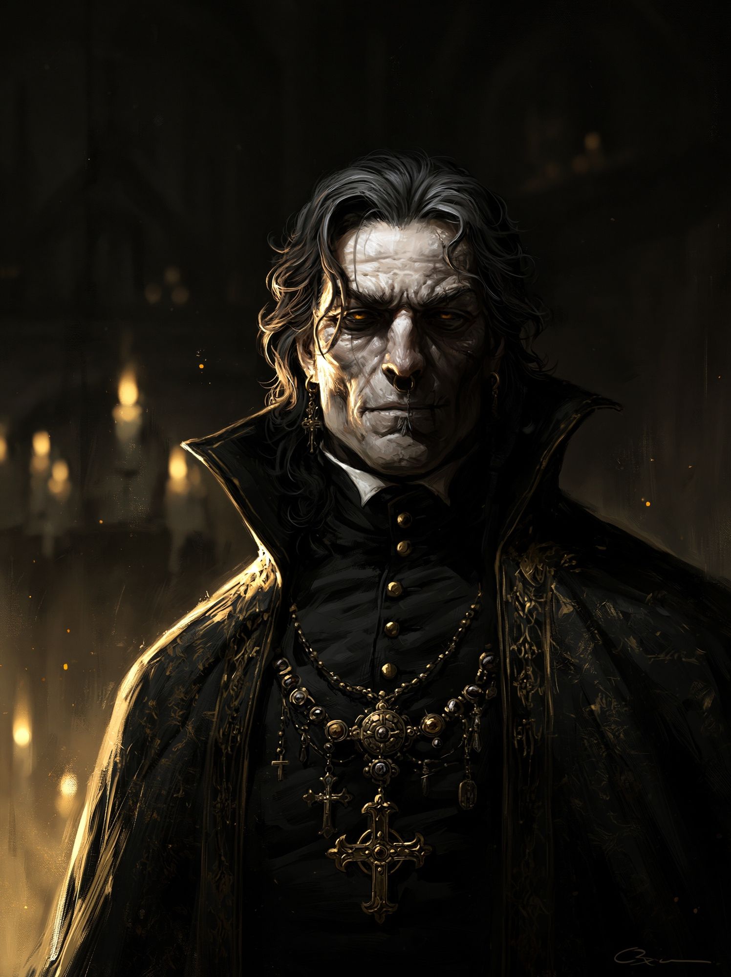 Gothic Vampire Portrait Print. poster detail