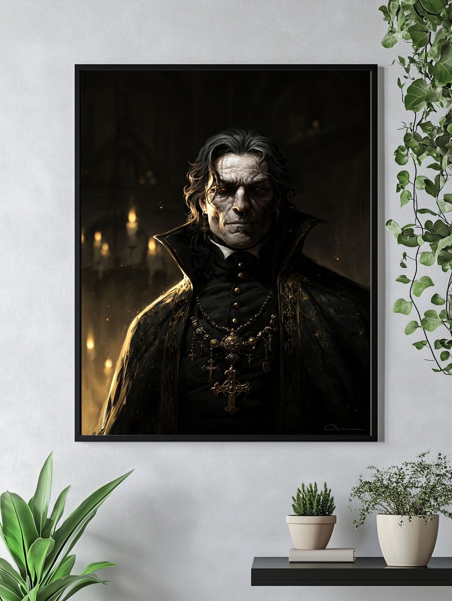 Gothic Vampire Portrait Print. — room view 4