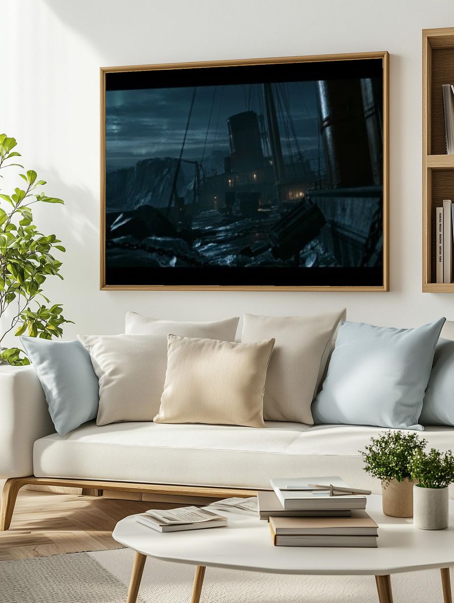 Stormy Shipwreck Harbor Poster. — room view 2