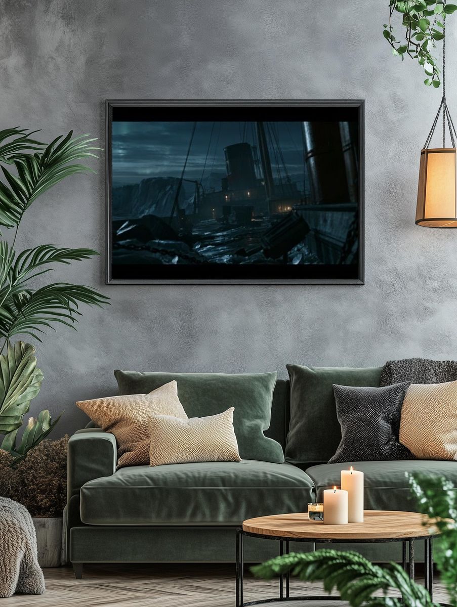 Stormy Shipwreck Harbor Poster. — room view 4