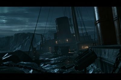 Stormy Shipwreck Harbor Poster. poster
