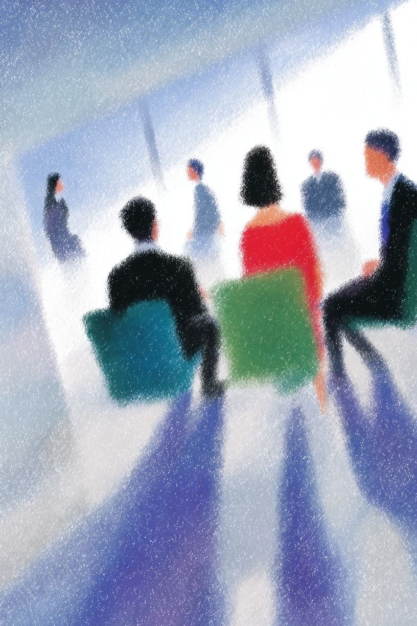 Abstract Meeting Scene Illustration Poster. poster — illustration art
