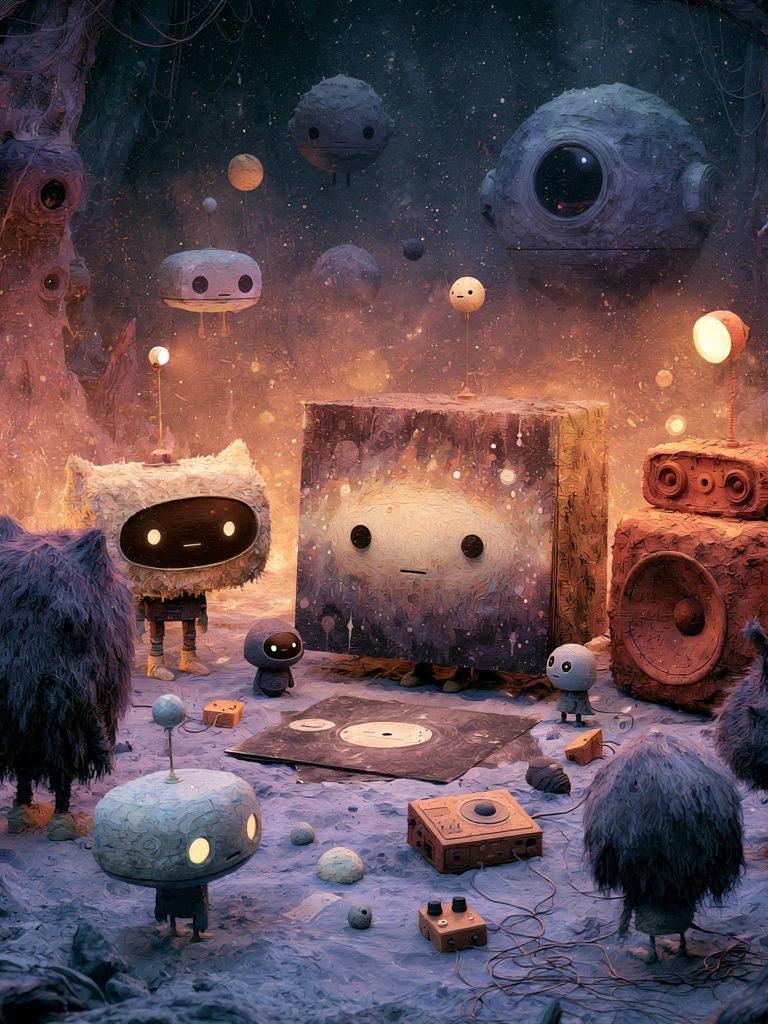 Dreamlike Robot Forest — Illustration Print. poster — illustration art