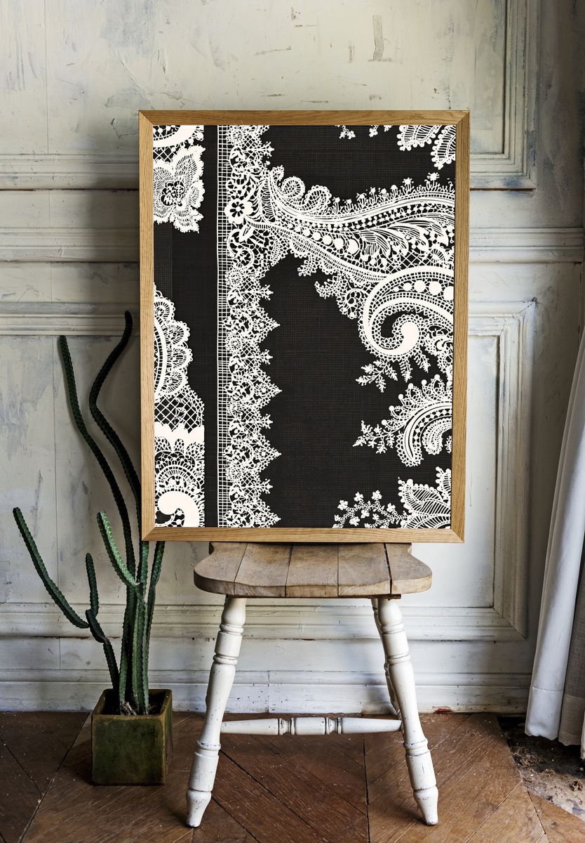 Paisley Lace Pattern Print. — room view 1