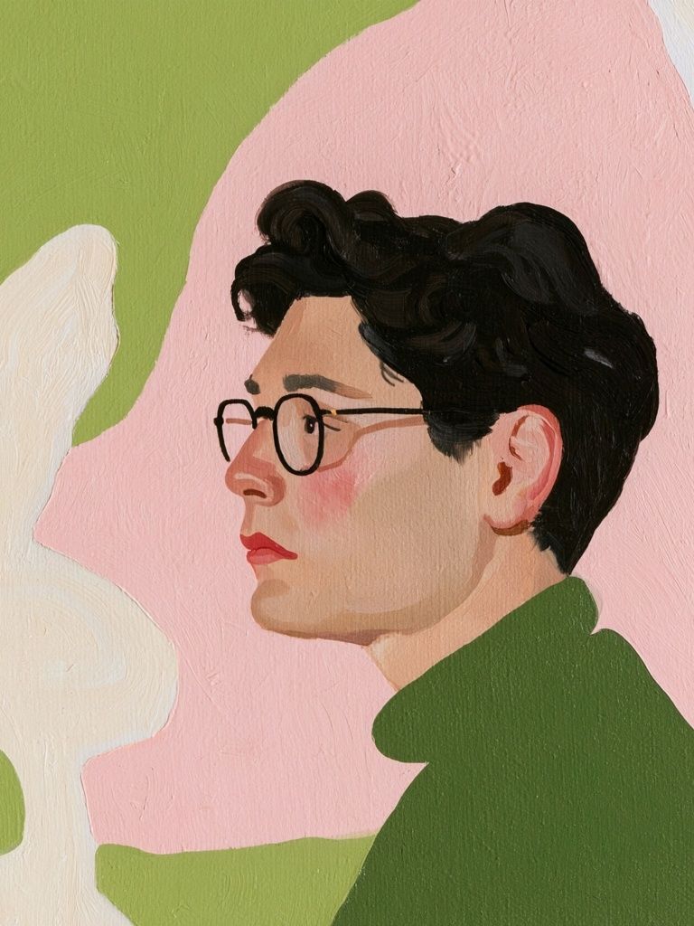 Portrait in Pastel Illustration Poster. poster detail