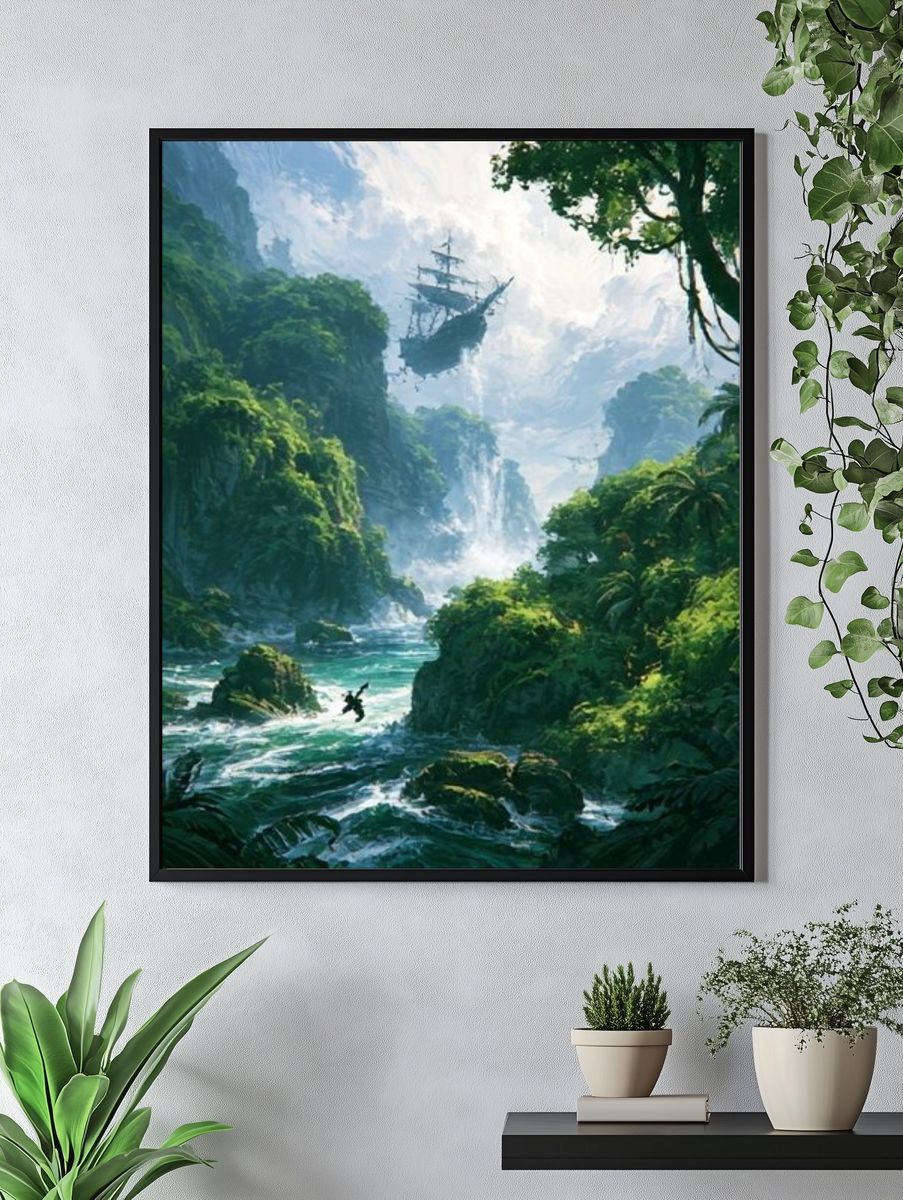 Floating Pirate Ship Jungle Print. — room view 4