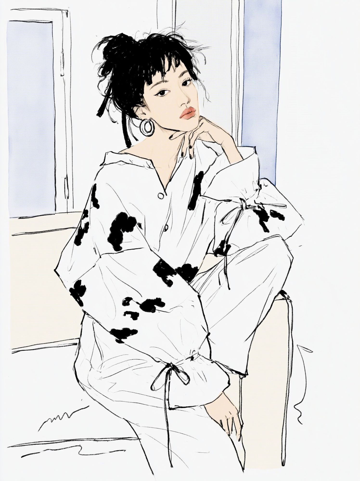 Fashion Portrait Illustration Poster. poster — illustration art