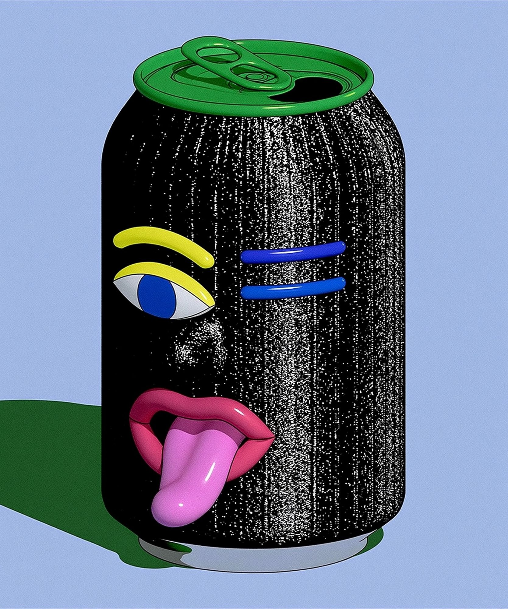 Surreal Soda Can Typography Print. poster — illustration art