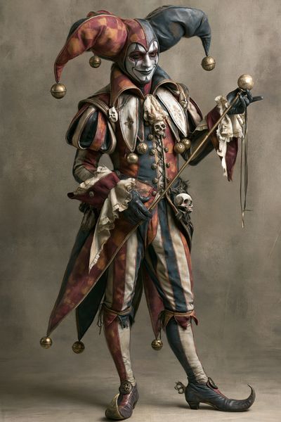 Harlequin Jester Portrait Print. poster print