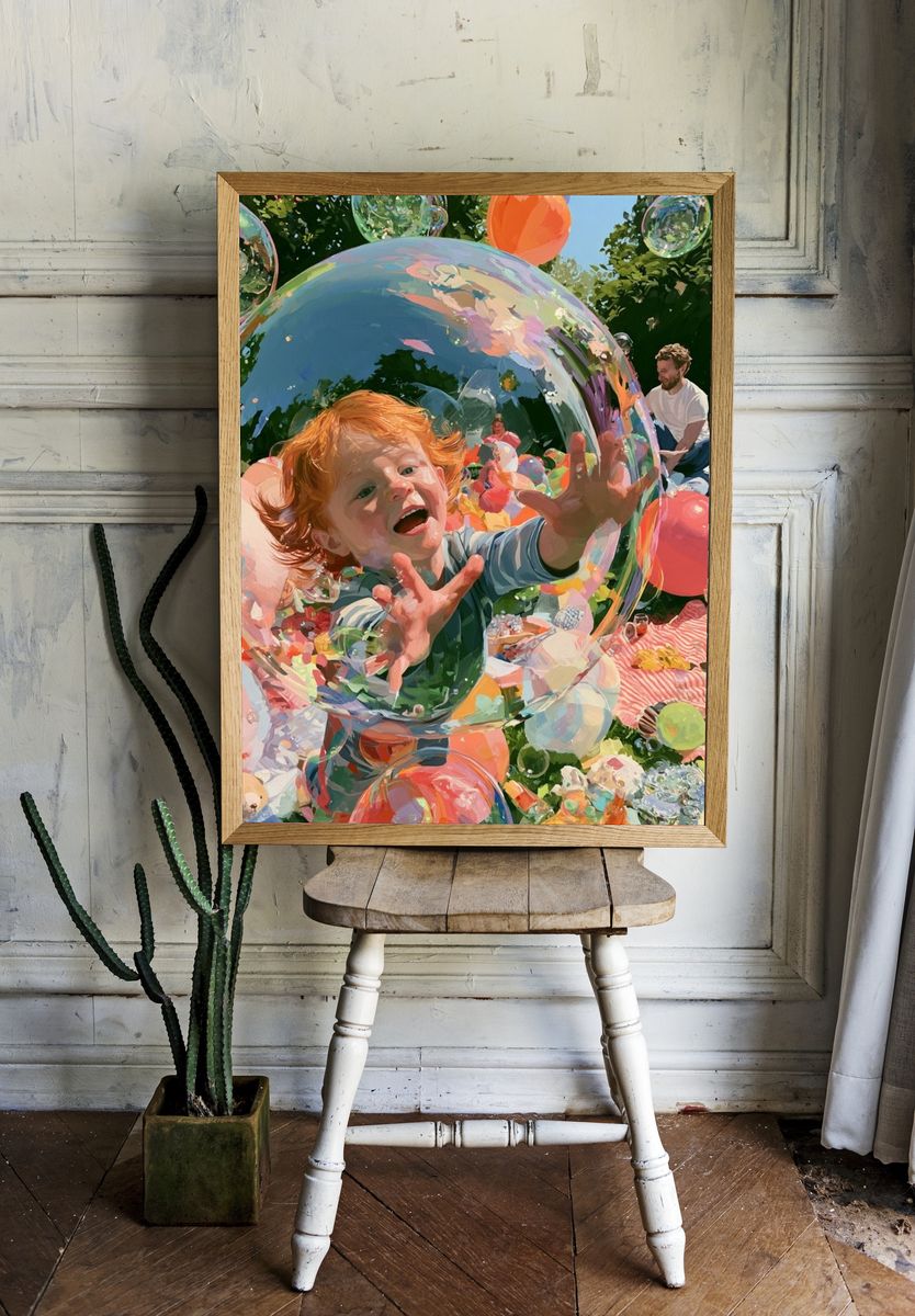 Bubble Playtime Illustration Poster. — room view 1