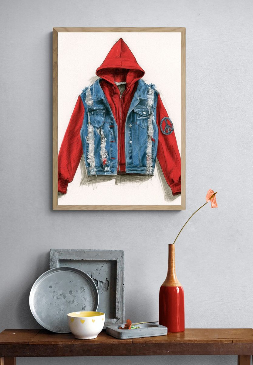 Punk Hoodie Jacket Illustration Poster. — room view 3