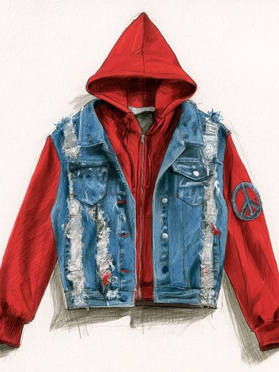 Punk Hoodie Jacket Illustration Poster.