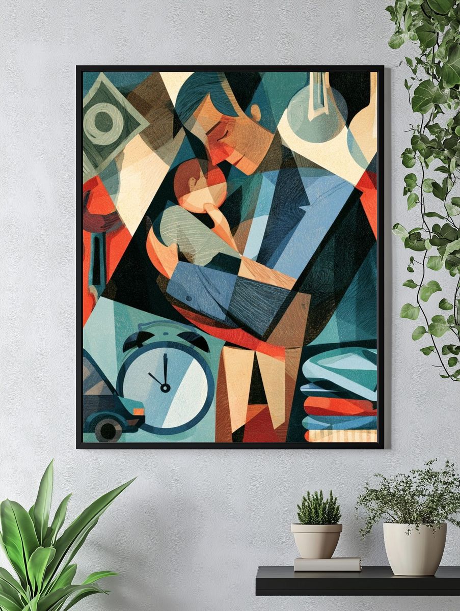 Surreal Geometric Collage Print. — room view 4